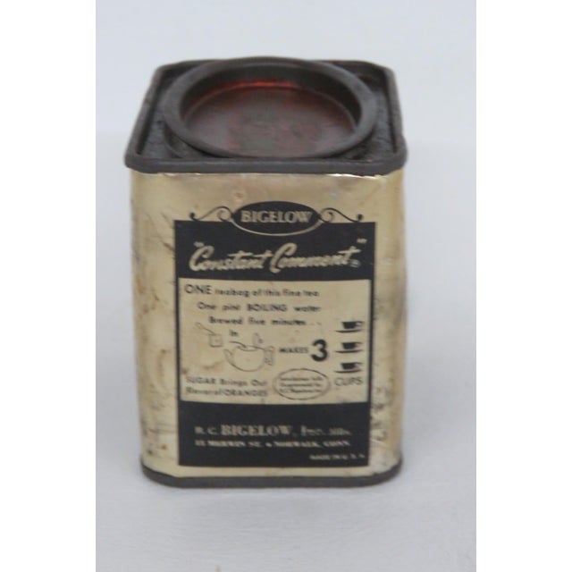 Metal Bigelow Constant Comment Tea Bag Tin Lidded Canister With Gold Foil Label 4905b For Sale - Image 7 of 12