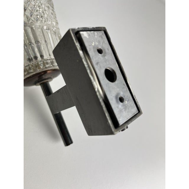 Metal Rostrato Glass Wall Lamps, 1950s, Set of 2 For Sale - Image 7 of 11