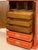 Metal Vintage Red Armoire With Ornate Gold Hardware For Sale - Image 7 of 12