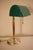 Vintage Ministerial Art Deco Style Brass Banker's Desk Lamp With Emerald Green Shade For Sale - Image 4 of 12