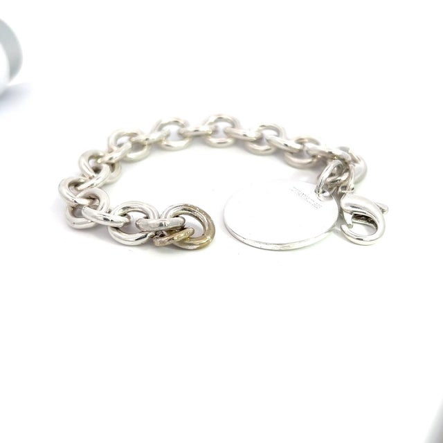 Metal 1990s Tiffany & Co Estate Bracelet 6.75" Sterling Silver For Sale - Image 7 of 7