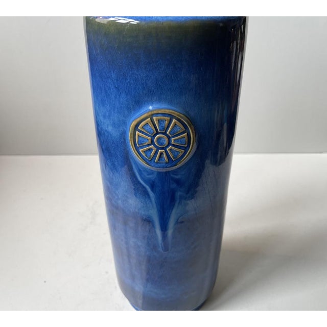 Blue Northern Light Floor Vase in Stoneware by Maria Philippi for Søholm, 1960s For Sale - Image 6 of 9
