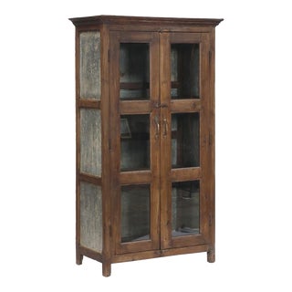 Vintage Indian Teak Wood Bookcase For Sale
