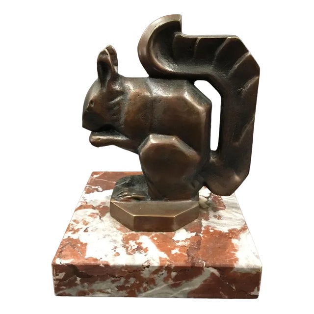 Art Deco Squirrel Figurine by Max Le Verrier, 1920s For Sale