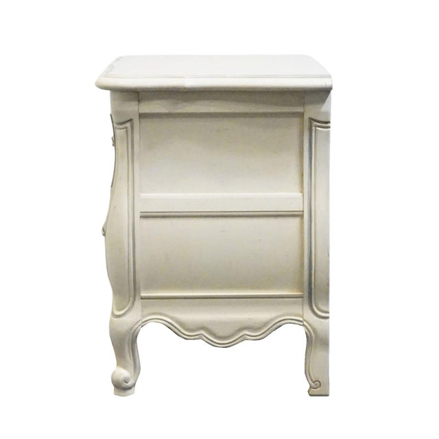 Thomasville Furniture Debussy Collection Off White Painted French Provincial 29" Two Drawer Nightstand 9455-810 For Sale - Image 9 of 12