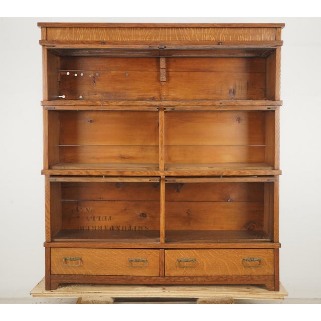 Arts & Crafts Vintage Arts & Crafts Six Section Barrister Bookcase For Sale - Image 3 of 9