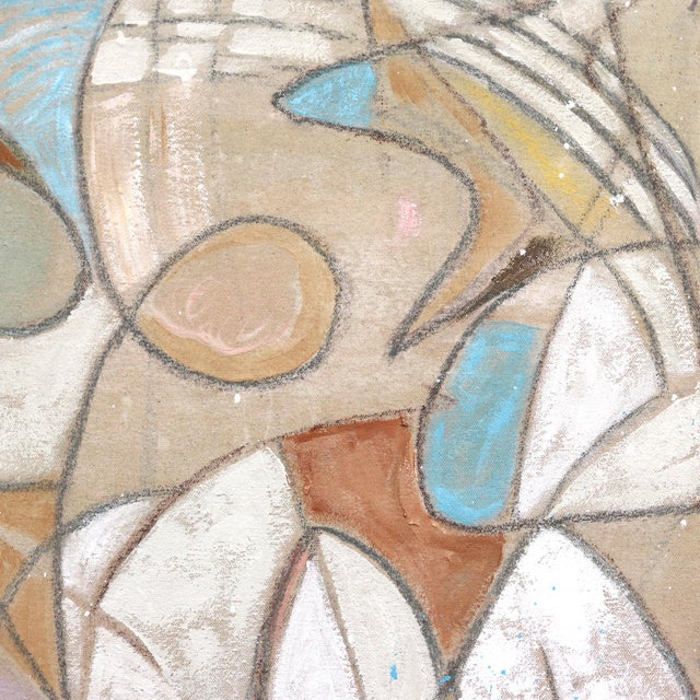 Abstract Rough Waters - Abstract Organic Shape Earthy Pastel Colored Original Artwork by Rue Bootay For Sale - Image 3 of 9