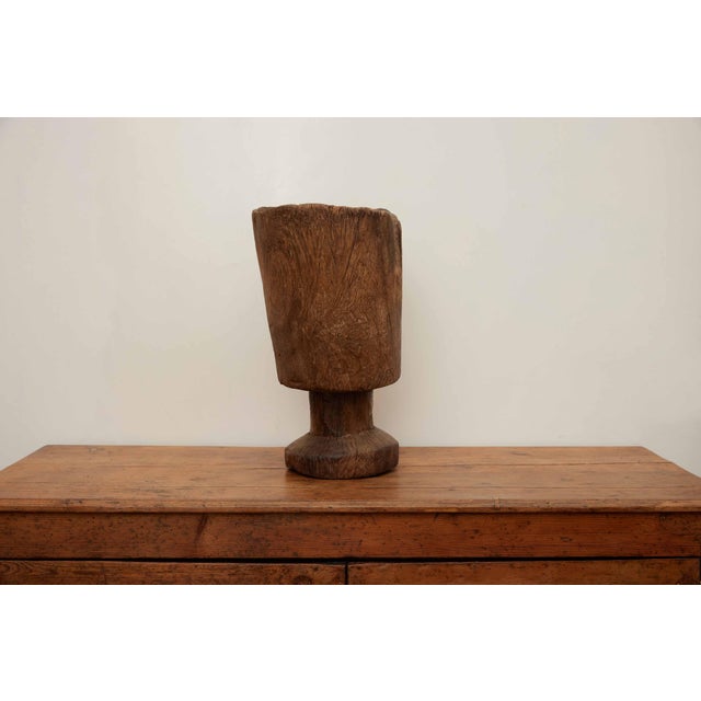 Brown Medium 19th Century European Wood Mortar For Sale - Image 8 of 11