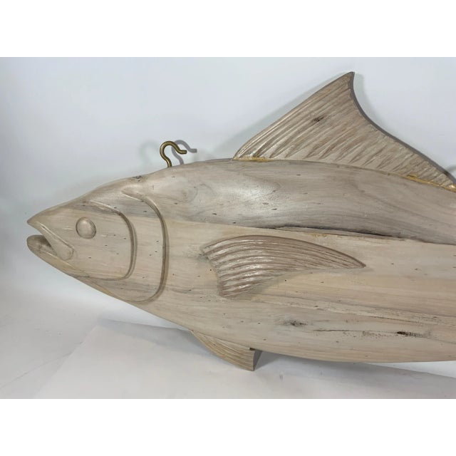2010s Six Foot Carved Wood Tuna Fish For Sale - Image 5 of 12