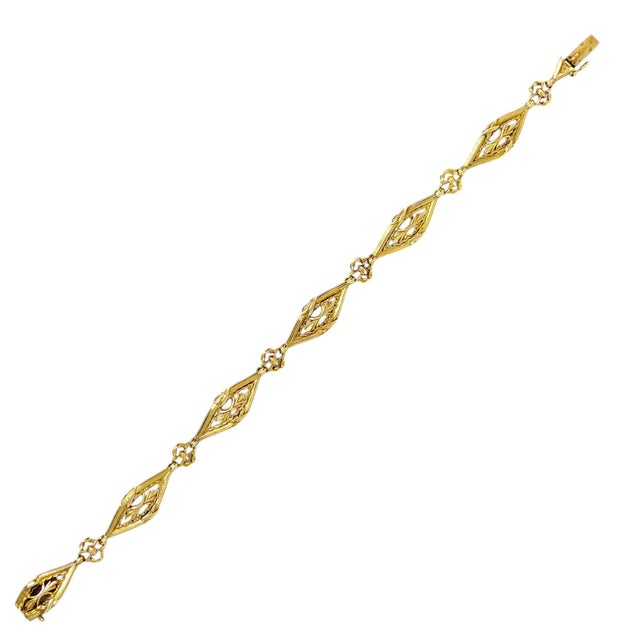 Antique French Art Nouveau 18k Yellow Gold Bracelet For Sale In Las Vegas - Image 6 of 7