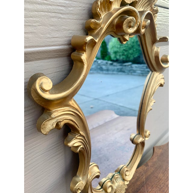 Gold Italian Rococo Style Giltwood Wall Mirror For Sale - Image 8 of 10