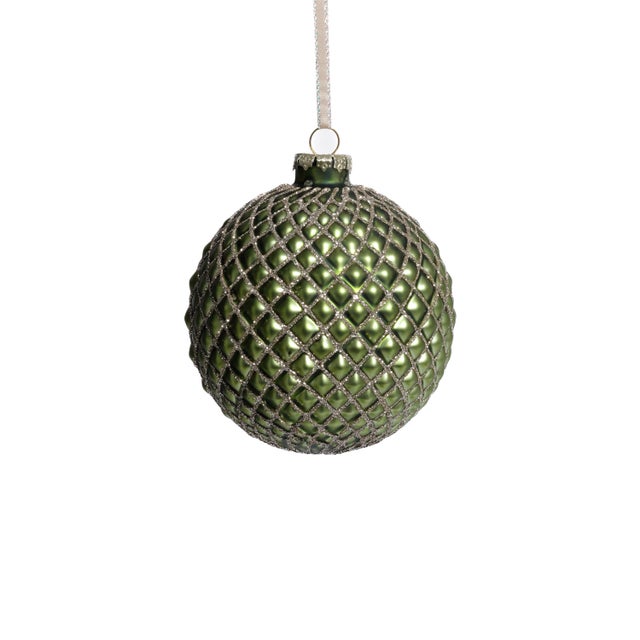 Bring refined shimmer and texture to your holiday decorating with this set of metallic glass ball ornaments. Each ornament...