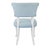 Matthew Izzo Home Eloise Light Blue Performance Linen and Matte White Lacquer Round Back Dining Chair For Sale In New York - Image 6 of 9