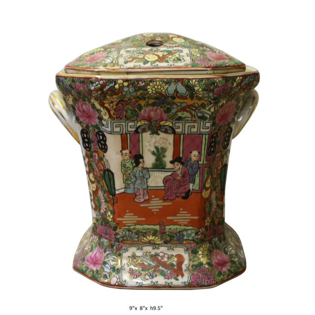 Chinese Oriental Porcelain People Scenery Container Box For Sale In San Francisco - Image 6 of 6