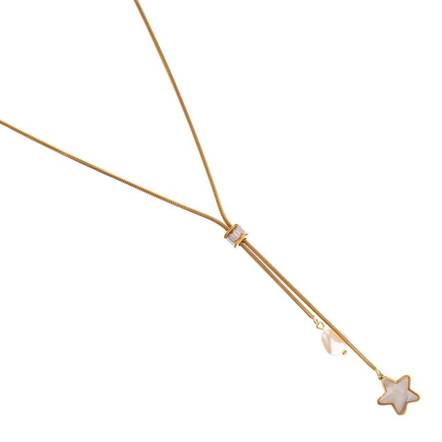 Modern Starlight Glow Lariat Necklace For Sale - Image 3 of 8