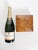 Elegant square wooden box dating from the 1970s, France. The exterior is distinguished by a richly figured burl wood...