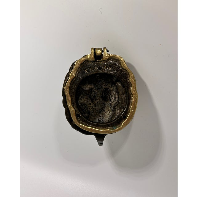 English Antique English Brass Lion Head Door Knocker/Keyhole Cover For Sale - Image 3 of 4