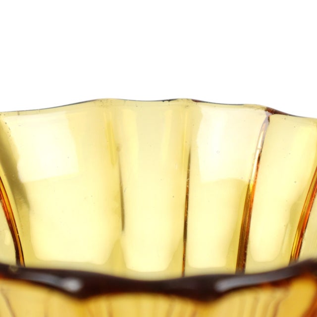 Art Deco Amber-Colored Glass Vase by Henri Heemskerk for Luxor Scailmont, 1930s For Sale - Image 9 of 18