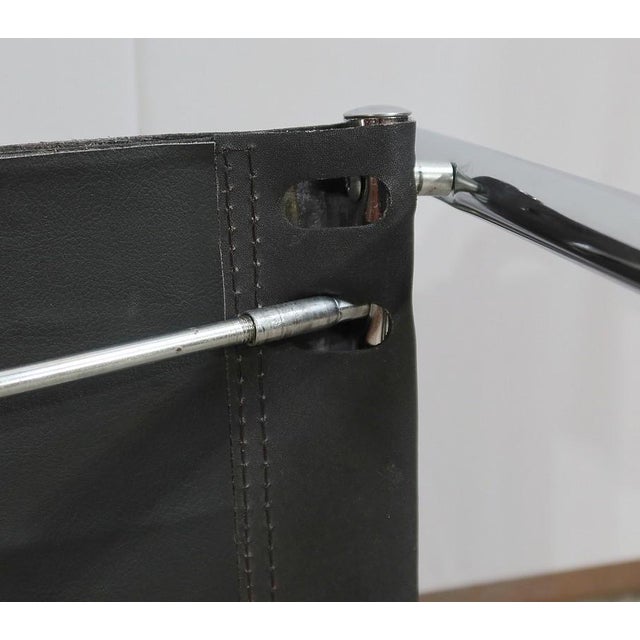 Chromed Metal Chair in Black Leather by Breuer, 1970 For Sale - Image 17 of 18