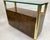 Mid-Century Modern Late 20th Century Bookmatched Burl Veneer Bar Cart With Brass Frame and Glass Top For Sale - Image 3 of 5