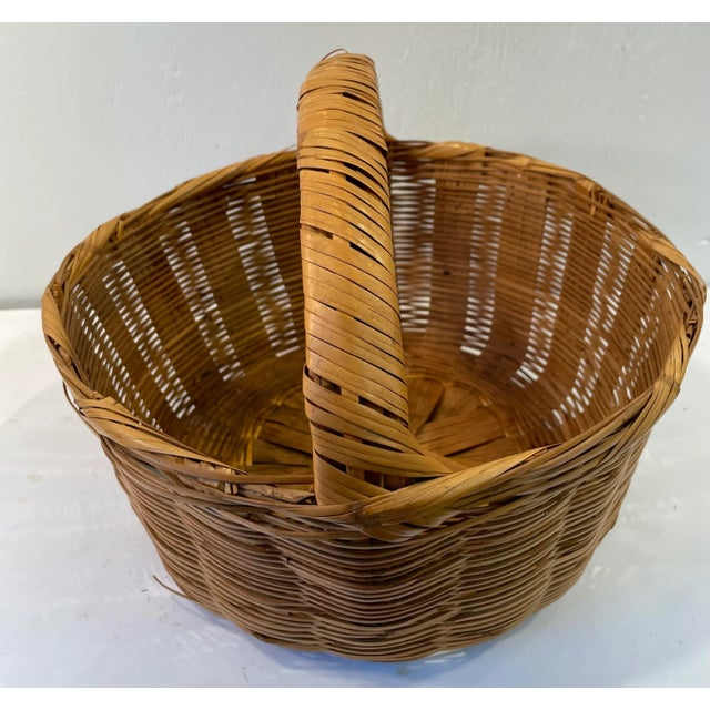 Chinese Vintage Round Handled Basket For Sale - Image 3 of 7