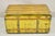 Antique Victorian Brass Clad Wooden Band Train Trunk Storage Treasure Chest For Sale - Image 10 of 11
