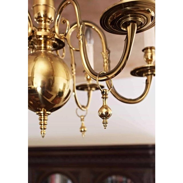 Bronze chandelier of the Dutch type. New wiring. Chandelier from the 19th century - cables are surface-mounted. The...