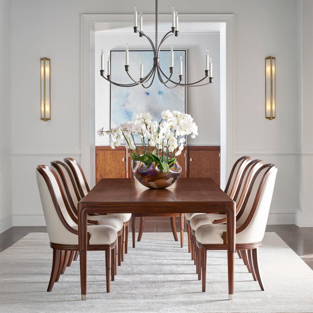 Walnut Art Deco Style Upholstered Dining Armchairs- Sets of 2 For Sale - Image 11 of 11