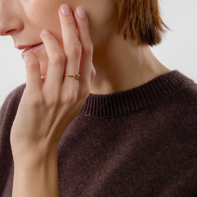 Early20th Century Victorian Style 1.01 Carat Fancy Brown Diamond 18k Yellow Gold Engagement Ring, Size 6.5 For Sale In Los Angeles - Image 6 of 6
