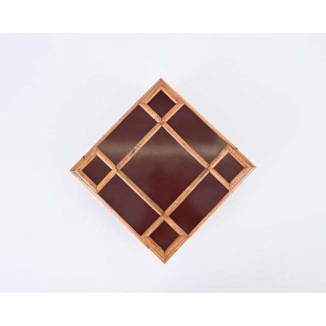 Italian Bakelite and Bamboo Square Decorative Box by Tommaso Barbi, 1980s For Sale - Image 13 of 16