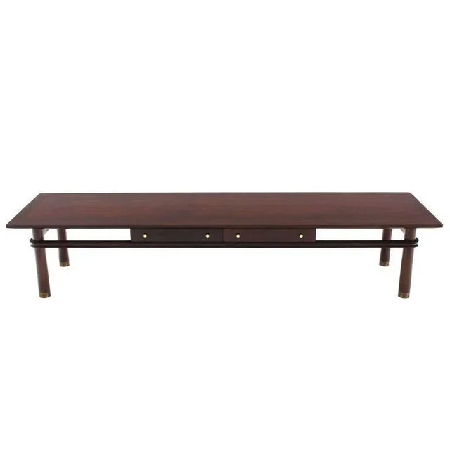 Mid Century Modern Walnut Coffee Table With 2 Drawers For Sale - Image 10 of 11