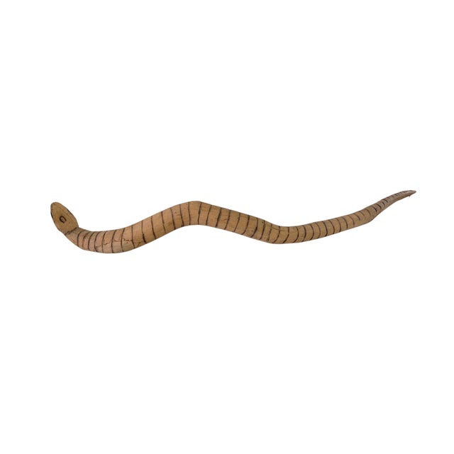 Tribal Vintage Tribal Naturalistic Carved Lg Snake Papua New Guinea 31" W For Sale - Image 3 of 6