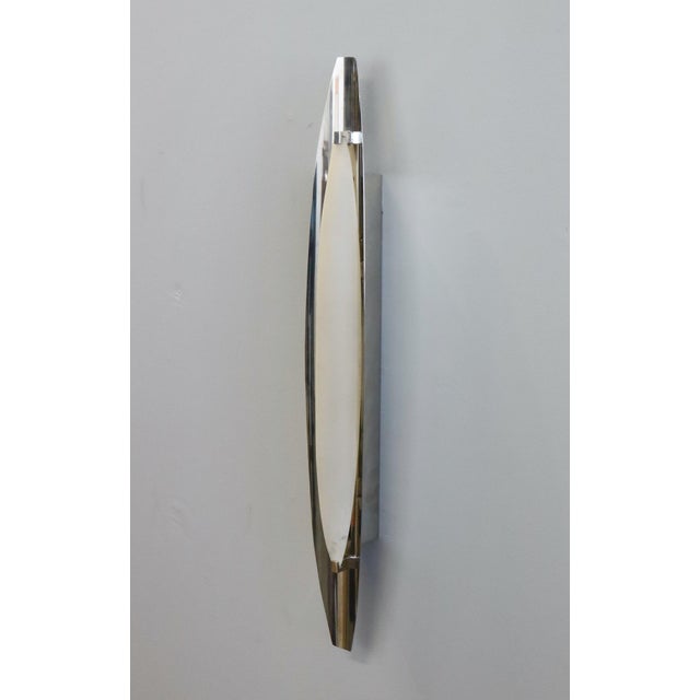 Fontana Arte Model 2254 Wall Lights in Crystal and Nickel-Plated Brass by Max Ingrand for Fontana Arte, 1960, Set of 2 For Sale - Image 4 of 15