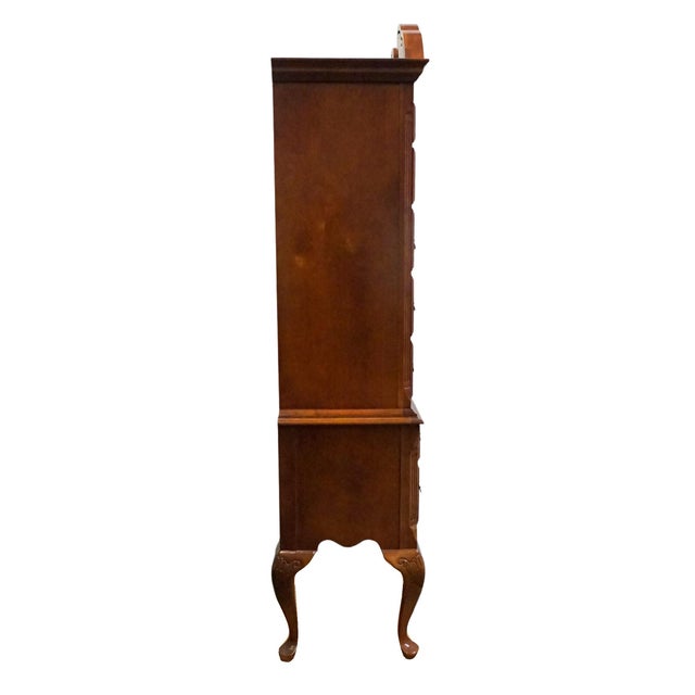 Stanley Furniture American Heritage Collection Mahogany Traditional Style 41" Pediment Highboy Chest 172-13-113 / 172-13-114 For Sale - Image 10 of 12