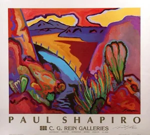1980s "Desert Road" Paul Shapiro Art Show Poster