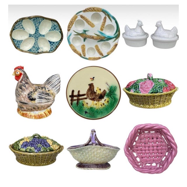 Coffee French Majolica Turkey Egg Cup Sarreguemines Circa 1920 For Sale - Image 8 of 9