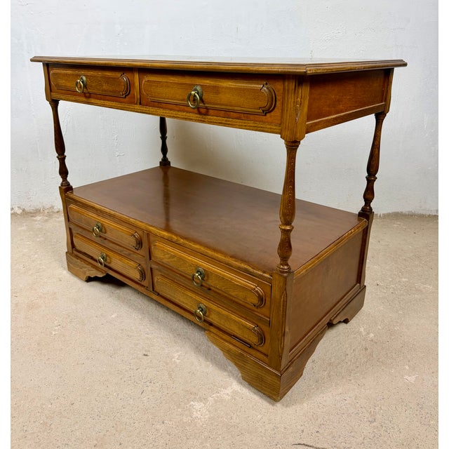 Spanish Sideboard with Shelves and Six Drawers, 1980s For Sale - Image 12 of 14