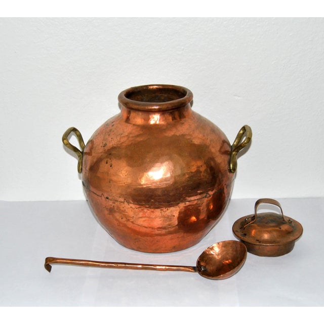 Ancient Egyptian Copper Pot With Cover and Ladle Chairish