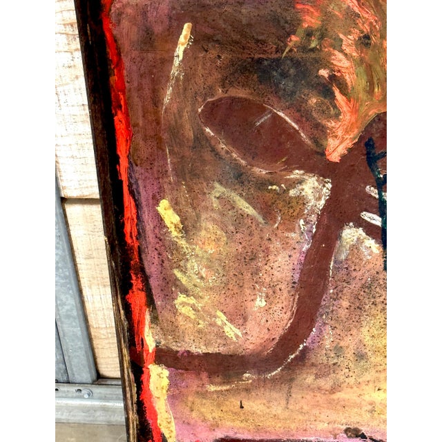 Purvis Young “Burning Man” Monumental Outsider Painting on Found Steel Tray For Sale - Image 11 of 18