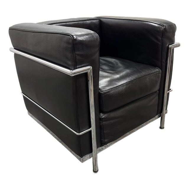 Le Corbusier Style Cube Lounge Chair For Sale