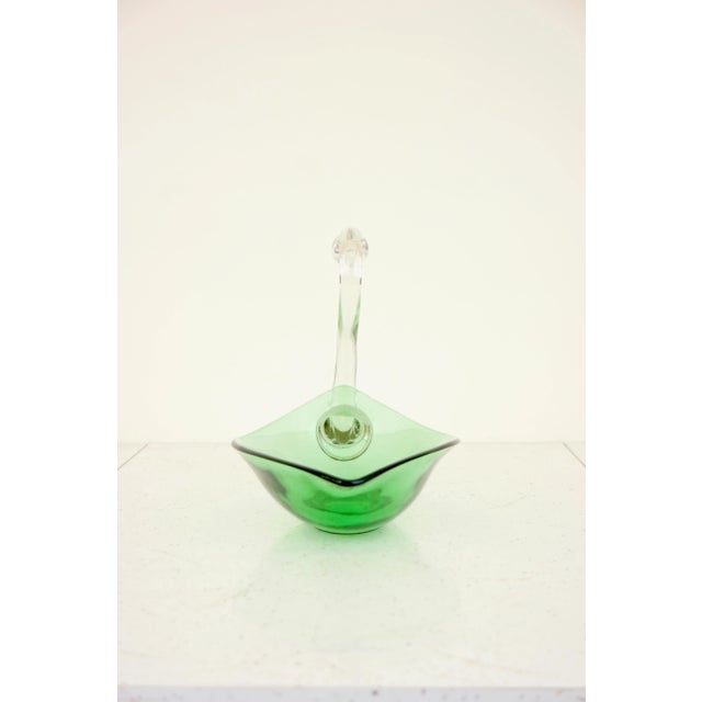 Vintage Mid-Century Modern Glass Sculptural Swan Dish For Sale - Image 4 of 10