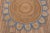 French Blue Round Jute Scallop Rug - 4'x4' For Sale - Image 4 of 7