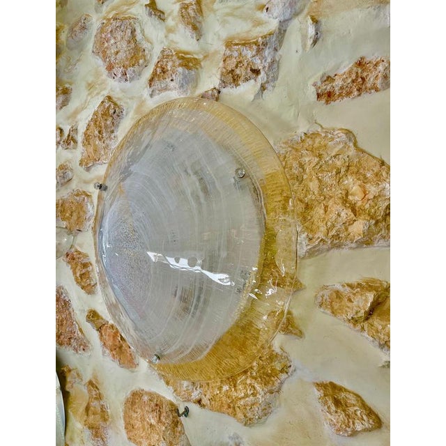 Flush Mount in Gold Glass Murano Chrome fom Mazzega, Italy, 1980s For Sale - Image 9 of 10