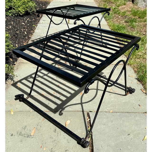 American Early Salterini Wrought Iron Side Tables, a Pair For Sale - Image 3 of 6