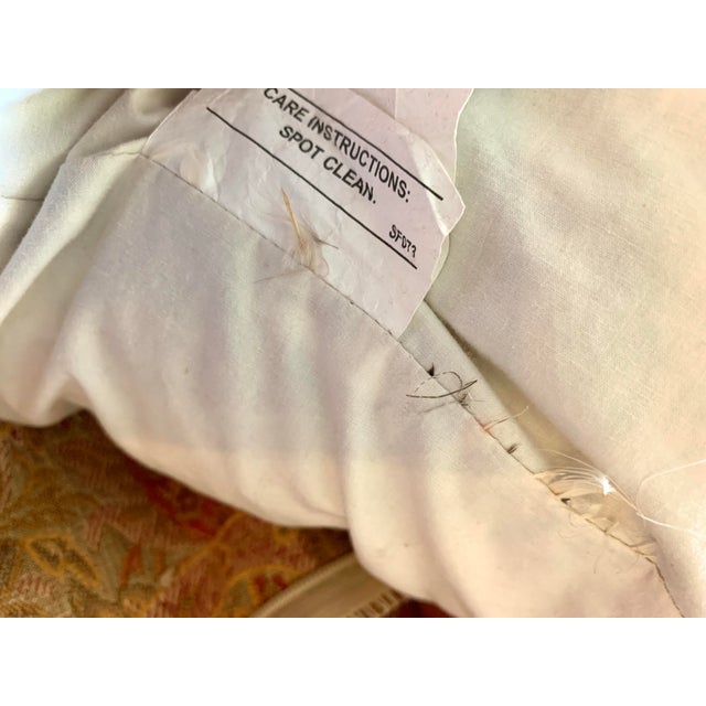 Lauren Ralph Lauren Dalmency Hall Gold Burgundy Sage Green, Suede Trim Medallion Paisley Decorative Pillow 24” X 24” For Sale - Image 11 of 12