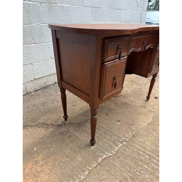 English Early 20th Century French Louis XV Style Vanity Table Desk For Sale - Image 3 of 14
