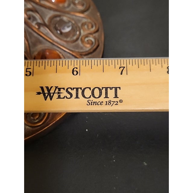 1960s - 1970s Copper Lucite Art Deco Torchiere Table Lamp For Sale - Image 10 of 12