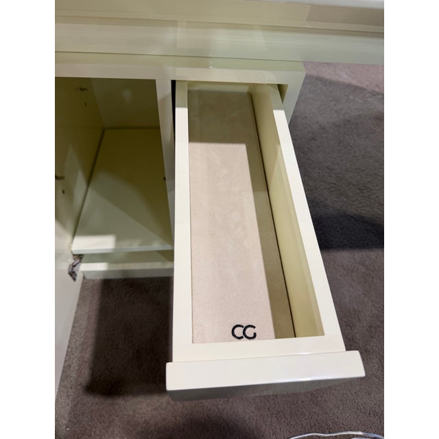 Contemporary Christopher Guy "Soulages" Ivory Lacquer Writing Desk For Sale - Image 3 of 7