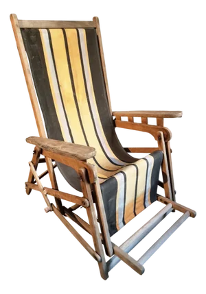 Vintage French Deck Chair in Beechwood, 1950s