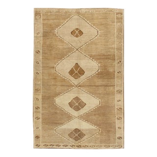 Vintage Beige Turkish Kars Area Rug 6'8 X 10'9 For Sale